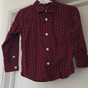 Boys' Maroon Button-Up Shirt